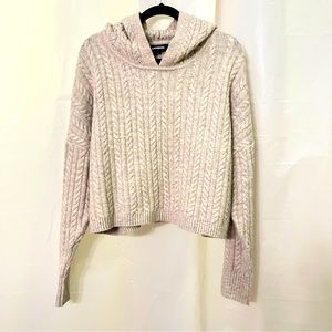 EXPRESS Cable Knit Hooded Sweater